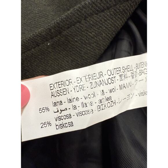 ZARA Limited Edition Wool Blend Dark Olive Green Blazer Jacket Gold Buttons sz M - Picture 14 of 16